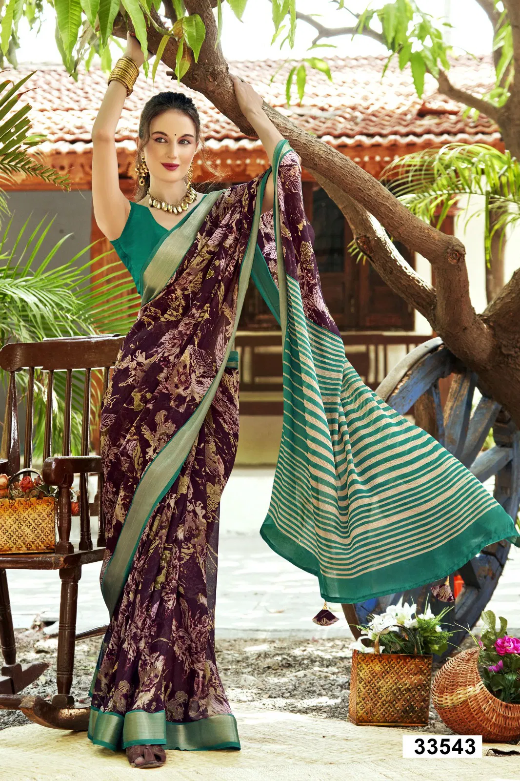 Jiya Vol 26 By Vallabhi Moss Georgette Printed Saree Suppliers In India